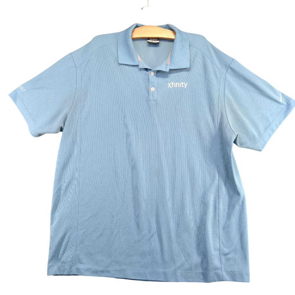 Nike Dri-Fit Men's Xfinity Golf Polo Shirt Blue 2XL XXL Short Sleeve Polyester